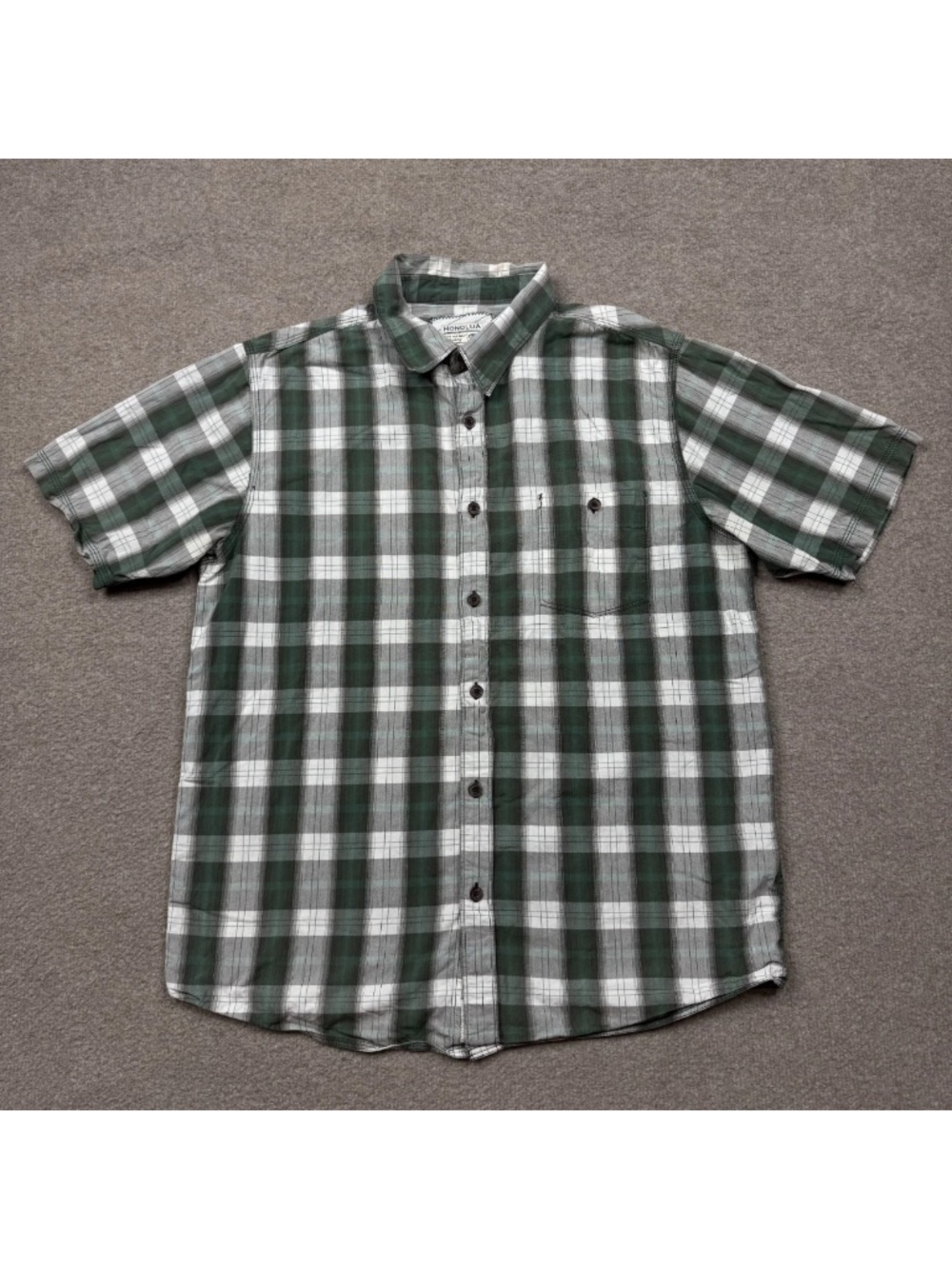 Honolua Men's Shirt Size M Green Button Up Short Sleeve Hawaiian Beach Surfer